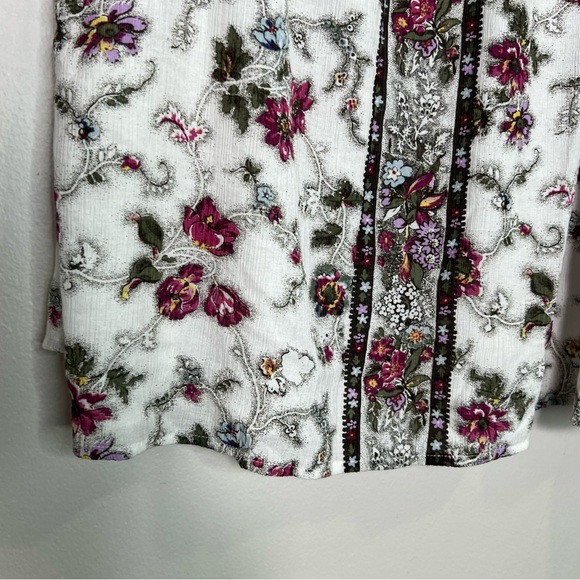 CLUB MONACO Boho Ruffle Floral Off Shoulder Top size 0 - Picture 7 of 14